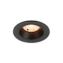 Plafonnier encastr� NUMINOS� S rond, adapt� aux postes de travail avec �cran IP20, noir, laqu� gradable