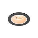 Plafonnier encastr� NUMINOS� S rond, adapt� aux postes de travail avec �cran IP20, noir, blanche, laqu� gradable