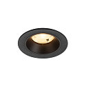Plafonnier encastr� NUMINOS� S rond, adapt� aux postes de travail avec �cran IP20, noir, laqu� gradable