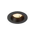 Plafonnier encastr� NUMINOS� S rond, adapt� aux postes de travail avec �cran IP20, noir, laqu� gradable