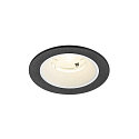 Plafonnier encastr� NUMINOS� S rond, adapt� aux postes de travail avec �cran IP20, noir, blanche, laqu� gradable
