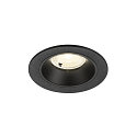 Plafonnier encastr� NUMINOS� S rond, adapt� aux postes de travail avec �cran IP20, noir, laqu� gradable