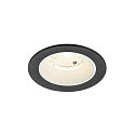 Plafonnier encastr� NUMINOS� S rond, adapt� aux postes de travail avec �cran IP20, noir, blanche, laqu� gradable