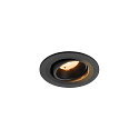 Plafonnier encastr� NUMINOS� MOVE S rond, adapt� aux postes de travail avec �cran IP20, noir, laqu� gradable