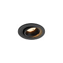Plafonnier encastr� NUMINOS� MOVE S rond, adapt� aux postes de travail avec �cran IP20, noir, laqu� gradable
