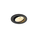 Plafonnier encastr� NUMINOS� MOVE S rond, adapt� aux postes de travail avec �cran IP20, noir, blanche, laqu� gradable