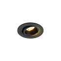 Plafonnier encastr� NUMINOS� MOVE S rond, adapt� aux postes de travail avec �cran IP20, noir, laqu� gradable