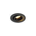 Plafonnier encastr� NUMINOS� MOVE S rond, adapt� aux postes de travail avec �cran IP20, noir, laqu� gradable