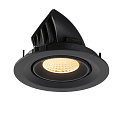 SLV Plafonnier encastr� NUMINOS� GIMBLE M adapt� aux postes de travail avec �cran IP20, noir, laqu� gradable