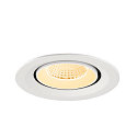 SLV Plafonnier encastr� NUMINOS� GIMBLE M adapt� aux postes de travail avec �cran IP20, blanche, laqu� gradable