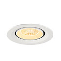 SLV Plafonnier encastr� NUMINOS� GIMBLE M adapt� aux postes de travail avec �cran IP20, blanche, laqu� gradable