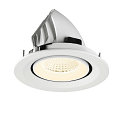 SLV Plafonnier encastr� NUMINOS� GIMBLE M adapt� aux postes de travail avec �cran IP20, blanche, laqu� gradable