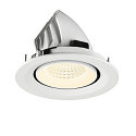 SLV Plafonnier encastr� NUMINOS� GIMBLE M adapt� aux postes de travail avec �cran IP20, blanche, laqu� gradable