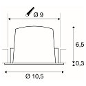 SLV ceiling recessed luminaire NUMINOS� M round, suitable for VDU workstation IP20, black, white, lacquered dimmable