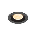 Plafonnier encastr� NUMINOS� M rond, adapt� aux postes de travail avec �cran IP20, noir, laqu� gradable