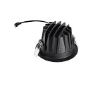 SLV Plafonnier encastr� NUMINOS� M rond, adapt� aux postes de travail avec �cran IP20, noir, laqu� gradable