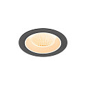 Plafonnier encastr� NUMINOS� M rond, adapt� aux postes de travail avec �cran IP20, noir, blanche, laqu� gradable