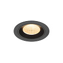 Plafonnier encastr� NUMINOS� M rond, adapt� aux postes de travail avec �cran IP20, noir, laqu� gradable