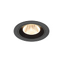 Plafonnier encastr� NUMINOS� M rond, adapt� aux postes de travail avec �cran IP20, noir, laqu� gradable
