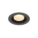 Plafonnier encastr� NUMINOS� M rond, adapt� aux postes de travail avec �cran IP20, noir, laqu� gradable