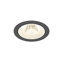Plafonnier encastr� NUMINOS� M rond, adapt� aux postes de travail avec �cran IP20, noir, blanche, laqu� gradable