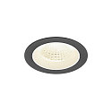 Plafonnier encastr� NUMINOS� M rond, adapt� aux postes de travail avec �cran IP20, noir, blanche, laqu� gradable