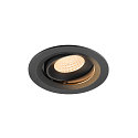 Plafonnier encastr� NUMINOS� MOVE M rond, adapt� aux postes de travail avec �cran IP20, noir, laqu� gradable