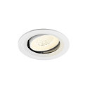 Plafonnier encastr� NUMINOS� MOVE M rond, adapt� aux postes de travail avec �cran IP20, blanche, laqu� gradable
