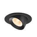 SLV Plafonnier encastr� NUMINOS� GIMBLE L rond, adapt� aux postes de travail avec �cran IP20, noir, laqu� gradable