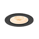 SLV Plafonnier encastr� NUMINOS� GIMBLE L rond, adapt� aux postes de travail avec �cran IP20, noir, blanche, laqu� gradable