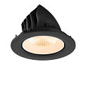 SLV Plafonnier encastr� NUMINOS� GIMBLE L rond, adapt� aux postes de travail avec �cran IP20, noir, blanche, laqu� gradable