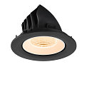 SLV Plafonnier encastr� NUMINOS� GIMBLE L rond, adapt� aux postes de travail avec �cran IP20, noir, blanche, laqu� gradable