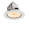 SLV Plafonnier encastr� NUMINOS� GIMBLE L rond, adapt� aux postes de travail avec �cran IP20, blanche, laqu� gradable