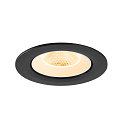 SLV Plafonnier encastr� NUMINOS� GIMBLE L rond, adapt� aux postes de travail avec �cran IP20, noir, blanche, laqu� gradable