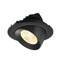 SLV Plafonnier encastr� NUMINOS� GIMBLE L rond, adapt� aux postes de travail avec �cran IP20, noir, laqu� gradable