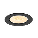 SLV Plafonnier encastr� NUMINOS� GIMBLE L rond, adapt� aux postes de travail avec �cran IP20, noir, blanche, laqu� gradable