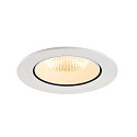 SLV Plafonnier encastr� NUMINOS� GIMBLE L rond, adapt� aux postes de travail avec �cran IP20, blanche, laqu� gradable