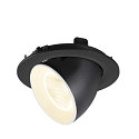 SLV Plafonnier encastr� NUMINOS� GIMBLE L rond, adapt� aux postes de travail avec �cran IP20, noir, blanche, laqu� gradable