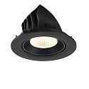 SLV Plafonnier encastr� NUMINOS� GIMBLE L rond, adapt� aux postes de travail avec �cran IP20, noir, laqu� gradable