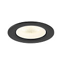 SLV Plafonnier encastr� NUMINOS� GIMBLE L rond, adapt� aux postes de travail avec �cran IP20, noir, blanche, laqu� gradable