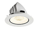 SLV Plafonnier encastr� NUMINOS� GIMBLE L rond, adapt� aux postes de travail avec �cran IP20, blanche, laqu� gradable