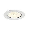 SLV Plafonnier encastr� NUMINOS� GIMBLE L rond, adapt� aux postes de travail avec �cran IP20, blanche, laqu� gradable