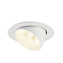 SLV Plafonnier encastr� NUMINOS� GIMBLE L rond, adapt� aux postes de travail avec �cran IP20, blanche, laqu� gradable