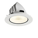 SLV Plafonnier encastr� NUMINOS� GIMBLE L rond, adapt� aux postes de travail avec �cran IP20, blanche, laqu� gradable