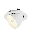SLV Plafonnier encastr� NUMINOS� GIMBLE L rond, adapt� aux postes de travail avec �cran IP20, blanche, laqu� gradable