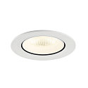 SLV Plafonnier encastr� NUMINOS� GIMBLE L rond, adapt� aux postes de travail avec �cran IP20, blanche, laqu� gradable
