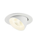 SLV Plafonnier encastr� NUMINOS� GIMBLE L rond, adapt� aux postes de travail avec �cran IP20, blanche, laqu� gradable