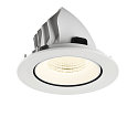 SLV Plafonnier encastr� NUMINOS� GIMBLE L rond, adapt� aux postes de travail avec �cran IP20, blanche, laqu� gradable
