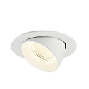 SLV Plafonnier encastr� NUMINOS� GIMBLE L rond, adapt� aux postes de travail avec �cran IP20, blanche, laqu� gradable