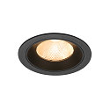 Plafonnier encastr� NUMINOS� L rond, adapt� aux postes de travail avec �cran IP20, noir, laqu� gradable